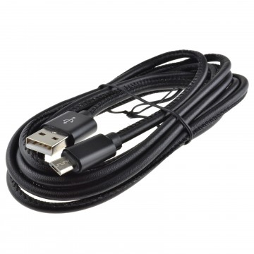 Leather USB 2.0 A To MICRO B Android Phone FAST CHARGE Cable 22AWG 2m