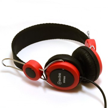 Childrens/Classroom Smaller Headphones with Mic 3.5mm Jack Red