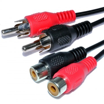 RCA Phono Twin Plugs to Sockets EXTENSION CABLE Audio Lead  5m