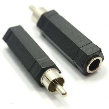 6.35mm Mono Jack Socket to a Male Phono Plug Adapter