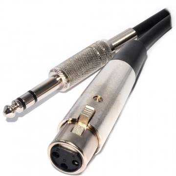 Balanced XLR 3 Pin Socket to 6.35mm Male Stereo Jack Plug Cable  3m