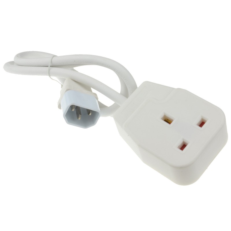 IEC C14 to 1 Way Gang UK Mains Sockets Lead UPS Power Supply 1m IEC C14 to 1 Way Gang UK Mains Sockets Lead UPS Power Supply 1m