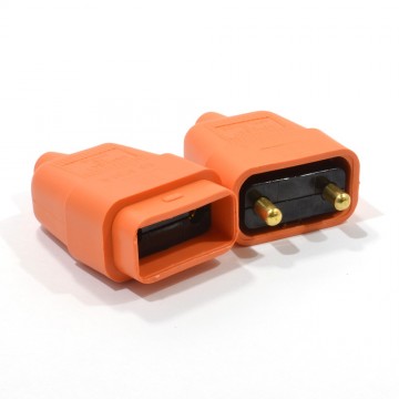 2 Pin Heavy Duty Rubber 10 Amp In Line Coupler Connector Orange