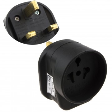 Tourist Travel Converter European USA and Australian to 13A UK Adapter Black