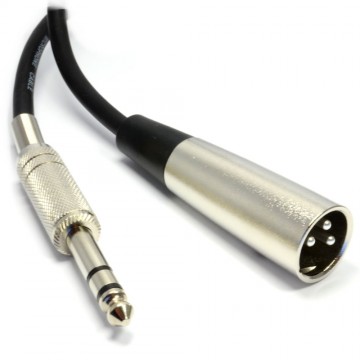 Balanced 6.35mm Stereo Jack to XLR 3 Pin Male Plug Screened Cable  1m