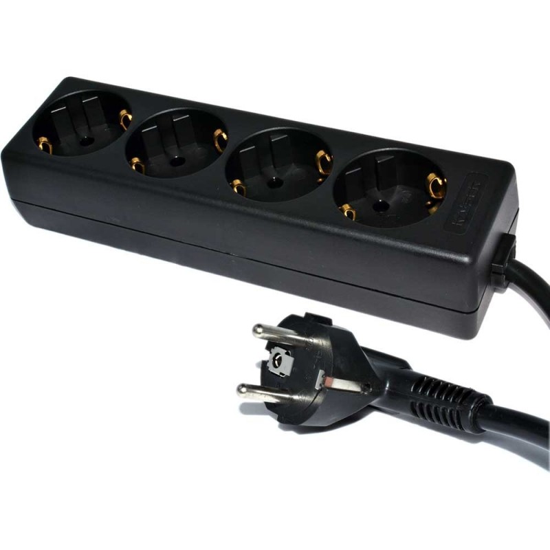 Schuko socket 4-way with 2m cable