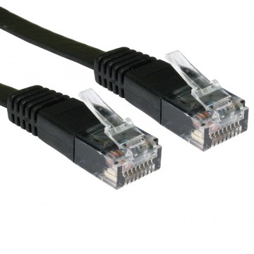 FLAT BLACK Ethernet Network LAN Patch Cable LSOH LSZH Low Smoke  1m