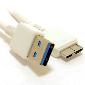 HQ USB 3.0 SuperSpeed A to 10 pin Micro B Male Cable WHITE 1m