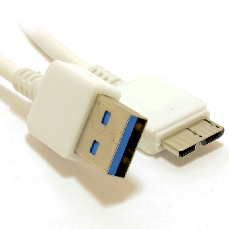 HQ USB 3.0 SuperSpeed A to 10 pin Micro B Male Cable WHITE 1m HQ USB 3.0 SuperSpeed A to 10 pin Micro B Male Cable WHITE 1m