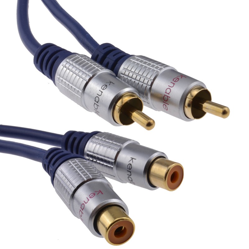 Pure OFC HQ 2 x RCA Phono Extension Plug to Socket Audio Cable Gold 3m Pure OFC HQ 2 x RCA Phono Extension Plug to Socket Audio Cable Gold 3m
