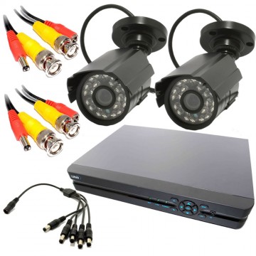 CCTV Kit - 4 Channel Pro DVR + 2x 800 TVL Sony Cameras & Cables No HDD