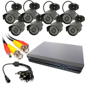 CCTV Kit - 8 Channel Pro DVR + 8x 800 TVL Sony Cameras & Cables No HDD