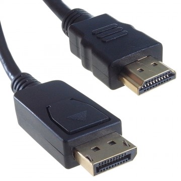 Locking DisplayPort Male Plug to HDMI Male Plug Video Cable 2m