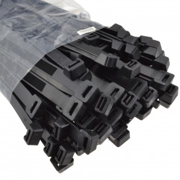 Black WIDE Cable Ties 300mm x 12.7mm UL Approved [100 Pack]