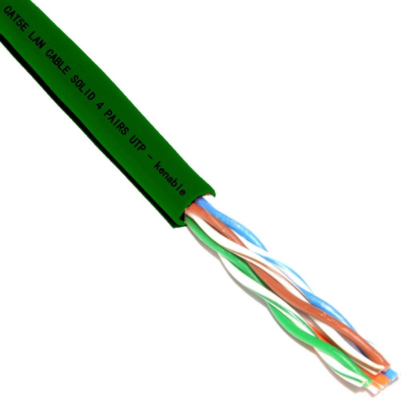 CAT5e UTP COPPER Ethernet Network SOLID Cable Reel BOX 305m - GREEN CAT5e UTP COPPER Ethernet Network SOLID Cable Reel BOX 305m - GREEN