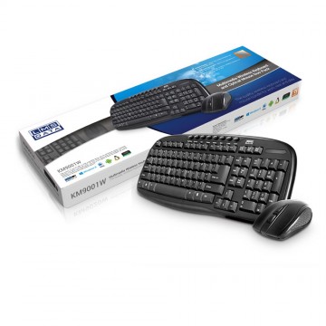 Wireless 2.4Ghz Multimedia Keyboard & 3 Button Mouse for PC KM9001W