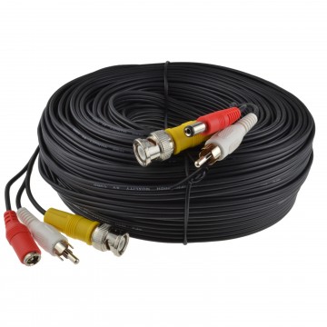 CCTV Lead BNC Video RCA Phono Audio and 2.1mm DC Power Cable 30m