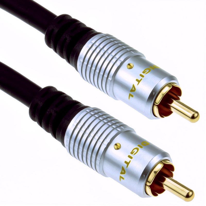 Pure OFC Digital Audio or Composite Cable Phono Plug to Plug Gold  5m