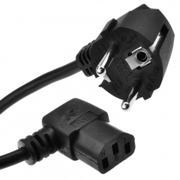 2 Pin Euro SCHUKO to Right Angle IEC C13 Kettle Lead Power Cable 1.8m