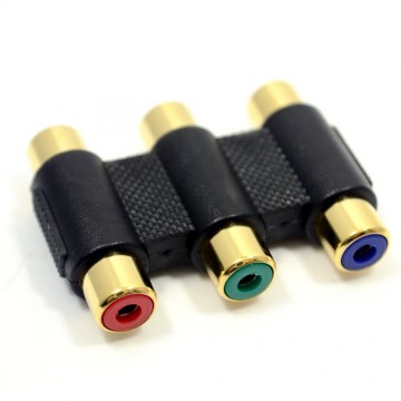Component RGB Red Green Blue RCA Phono Video COUPLER Adapter GOLD