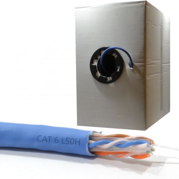 CAT6 UTP COPPER GIGABIT Network SOLID Cable Reel 305m LS0H BLUE