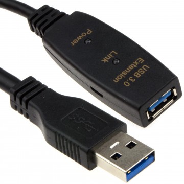 USB 3.0 SuperSpeed Active Repeater Extension Cable A Plug to A Socket Lead  5m