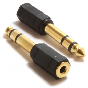 3.5mm (3.5 mm) Stereo Socket to 6.35mm Jack Converter Adapter GOLD