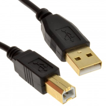 GOLD 24AWG USB 2.0 High Speed Cable Printer Lead A to B BLACK 5m