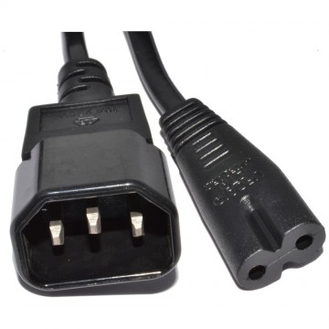 IEC C14 3 pin Male Plug to Figure 8 C7 Plug Power Adapter Cable 2m