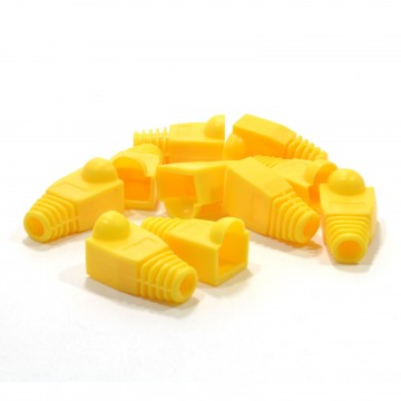 Boot RJ45 Cat 5e & 6 Ethernet Network Cables YELLOW Pack of 10 Boots