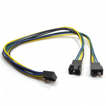 PWM Fan Splitter Cable 4 Pin Plug to Twin Male 4 Pin Sockets 30cm