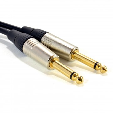 GOLD Mono 6.35mm Jack Plugs Guitar/Amp/Instrument LOW NOISE Cable Lead 3m