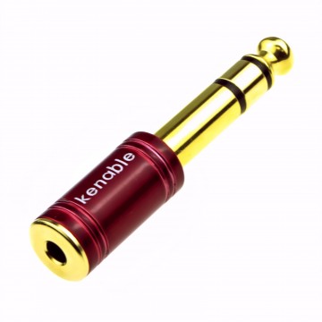 PRO Metal 6.35mm Stereo Jack Plug to 3.5mm Jack Socket in Red and Gold Plated