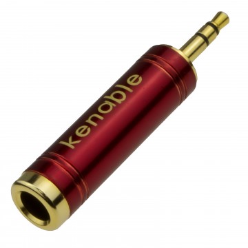 PRO Metal 3.5mm Stereo Jack Plug to 6.35mm Jack Socket Red and Gold Plated