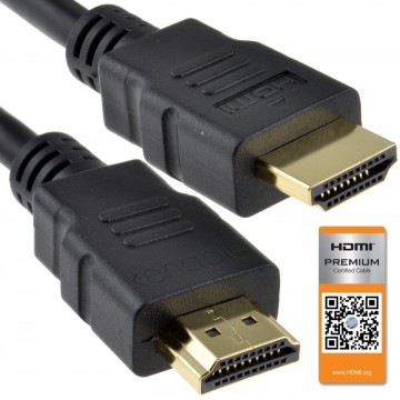 Certified HDMI 2.0 4K 60Hz UHD HDR 18Gbps Premium Cable Black 3m