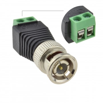 BNC Male Plug CCTV Video Easy Wire Screw Connectors [Single Unit]