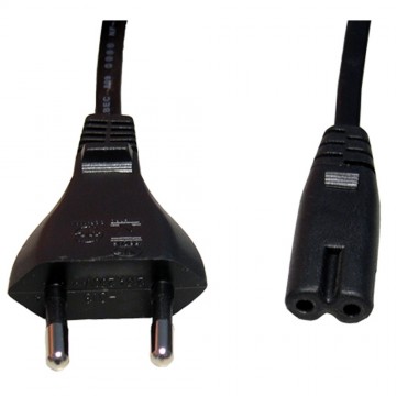 2 Pin Euro Plug to Figure of Eight 8 C7 Plug Power Cable 1m