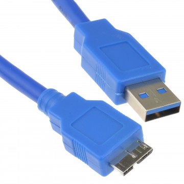 USB 3.0 SuperSpeed A Male to 10 pin Micro B Male Cable BLUE 1m