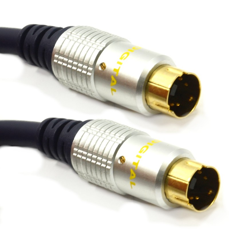 Pure OFC HQ SVHS S-Video 4 pin mini-Din Cable Gold  1m