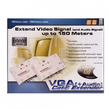 Rextron VGA/SVGA Cat5/LAN Powered Extender/Splitter with Audio