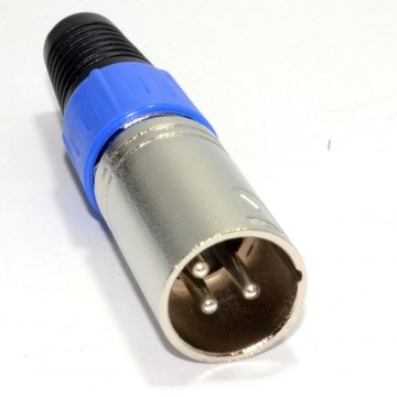 Professional XLR 3 Pin Plug Connector With Blue Strain Relief