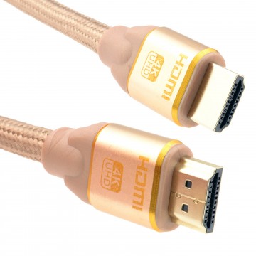 PURE HDMI 2.0b 2160p 4k UHD TV Braided High Speed Cable Lead Gold 0.5m