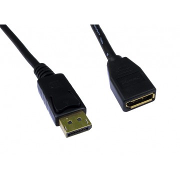 DisplayPort Male to Female Digital Monitor Extension Cable Gold 2m