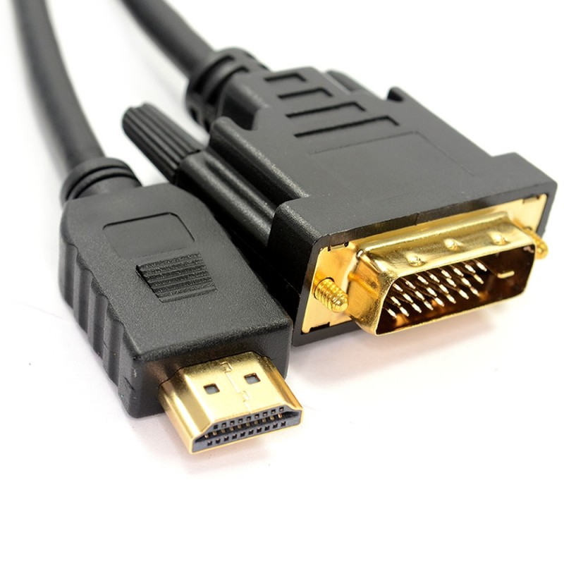 DVI-D 24+1pin Male to HDMI Digital Video Cable Lead GOLD  3m