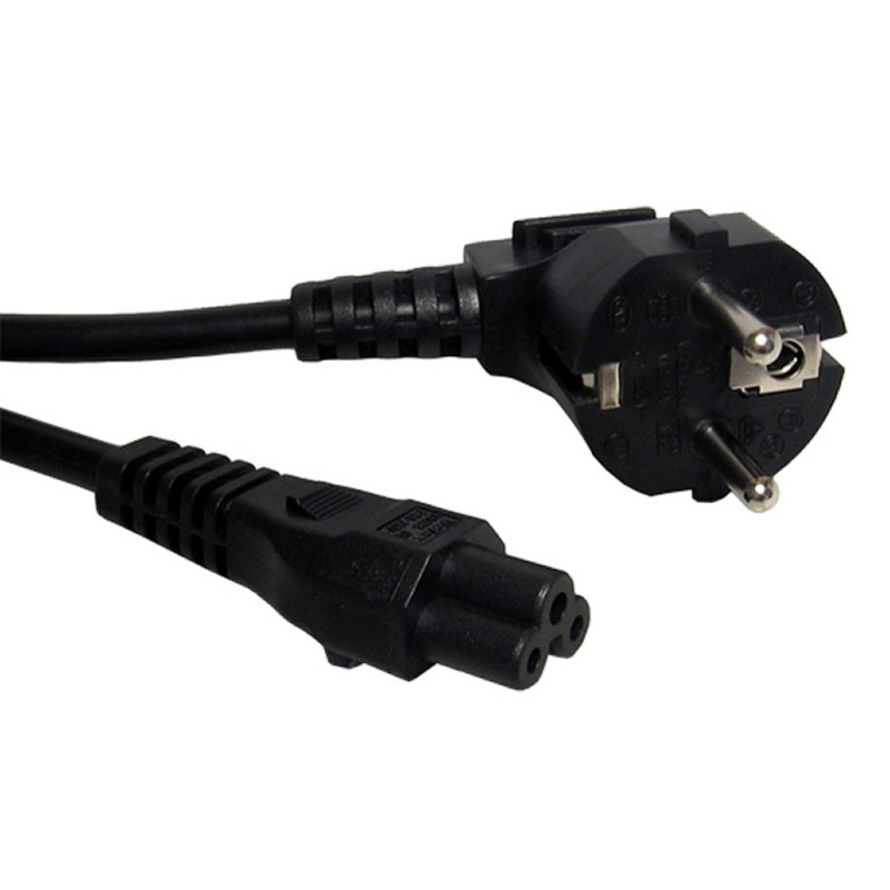Clover Leaf Male C5 Plug to Euro Schuko Right Angle Plug Mains Power Cable 2m Clover Leaf Male C5 Plug to Euro Schuko Right Angle Plug Mains Power Cable 2m