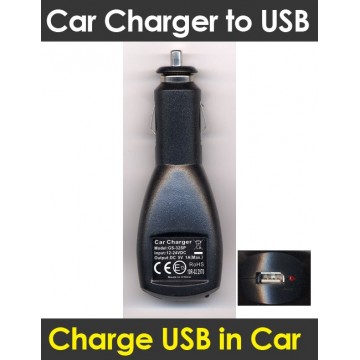 Car Lighter to USB for charging devices (5v 1A max) with LED