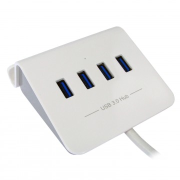 4 Port USB 3 SuperSpeed Rapid Charging Dock Supports On The Go WHITE