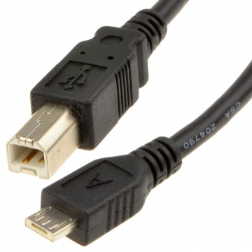 USB 2.0 Micro A To USB Standard B Cable 2m Lead
