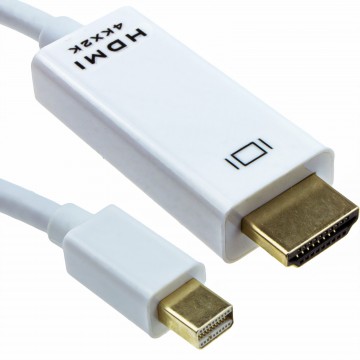 Mini DisplayPort/Thunderbolt to HDMI Cable Mac to TV Video+Audio 3m