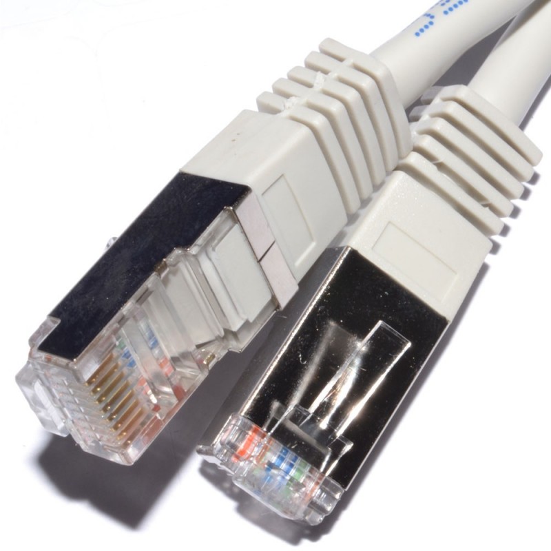 Network Cat5E FTP Ethernet LAN SHIELDED Patch Cable Lead  0.5m Grey